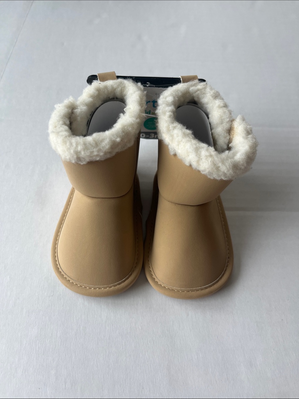Carter's Tan Boots with Cream Faux-Shearling Cuff